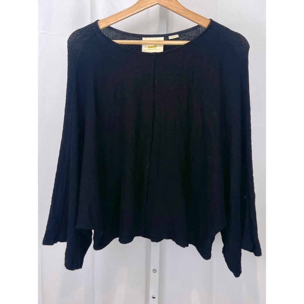 MAEVE Anthropologie Claire Dolman Sleeve Pullover Top Stretch Knit Black Size S